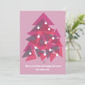 Frohe Weihnachten glücklich neues Jahr modern pink Einladung (Stehend Vorderseite)