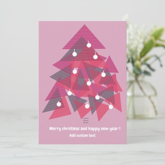 Frohe Weihnachten glücklich neues Jahr modern pink Einladung (Stehend Vorderseite)