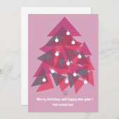 Frohe Weihnachten glücklich neues Jahr modern pink Einladung (Vorne/Hinten)