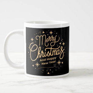 Frohe Weihnachten glücklich Neues Jahr Moderne Sch Jumbo-Tasse