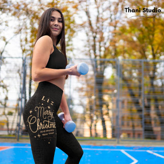 Frohe Weihnachten glücklich Neues Jahr Moderne Sch Leggings