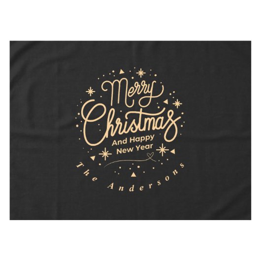 Frohe Weihnachten glücklich Neues Jahr Moderne Sch Tischdecke (Vorderseite (Horizontal))