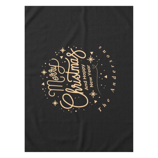 Frohe Weihnachten glücklich Neues Jahr Moderne Sch Tischdecke (Vorderseite)