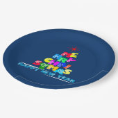 Frohe Weihnachten glücklich Neues Jahr Pappteller (Schrägansicht)