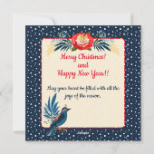 Frohe Weihnachten glücklich Neues Jahr! Red Bird-B (Rückseite)