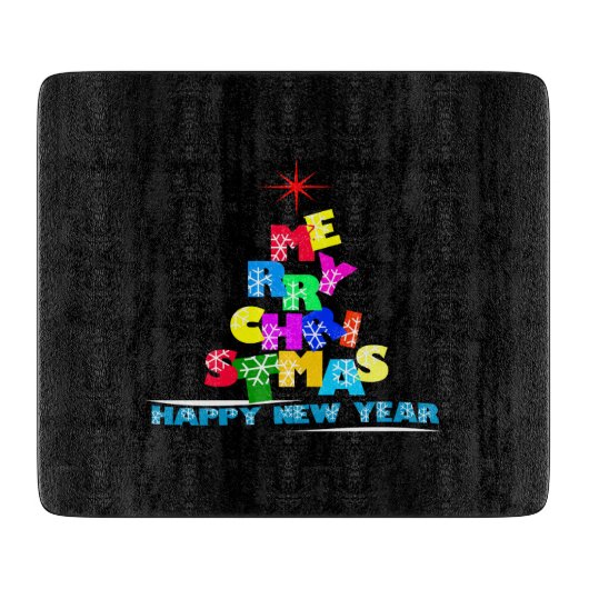 Frohe Weihnachten glücklich Neues Jahr Schneidebrett (Vorderseite)