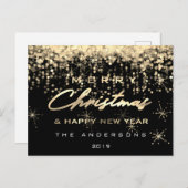 Frohe Weihnachten glücklich Neues Jahr Schwarze go Postkarte (Vorne/Hinten)