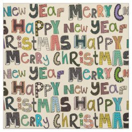 Frohe Weihnachten glücklich neues Jahr Stoff