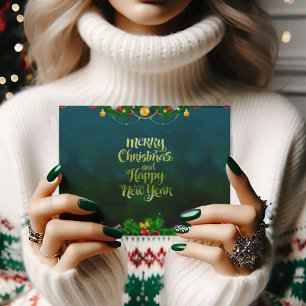 Frohe Weihnachten glücklich neues Jahr Weihnachten Postkarte