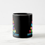 Frohe Weihnachten glücklich Neues Jahr Zweifarbige Tasse (Mittel)