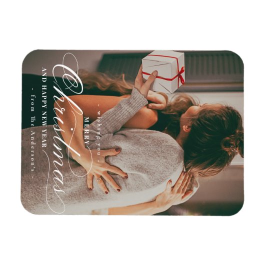 Frohe Weihnachten glücklich Neujahr Classic Custom Magnet (Horizontal)