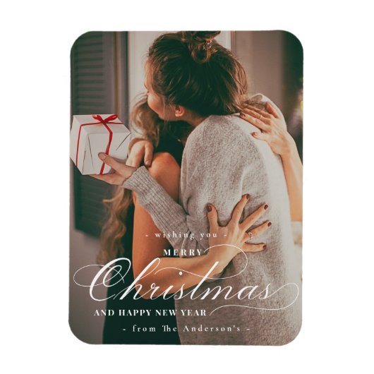 Frohe Weihnachten glücklich Neujahr Classic Custom Magnet (Vertikal)