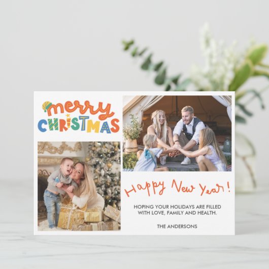 Frohe Weihnachten glücklich Neujahr Familie Foto (Stehend Vorderseite)