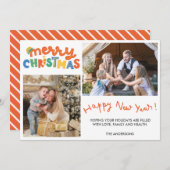 Frohe Weihnachten glücklich Neujahr Familie Foto (Vorne/Hinten)