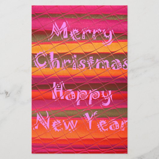 Frohe Weihnachten glücklich Neujahr Farbgestaltung Briefpapier (Vorderseite)