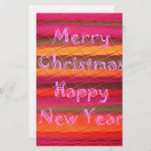 Frohe Weihnachten glücklich Neujahr Farbgestaltung Briefpapier (Vorne/Hinten)