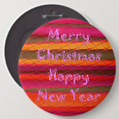 Frohe Weihnachten glücklich Neujahr Farbgestaltung Button (Vorne & Hinten)