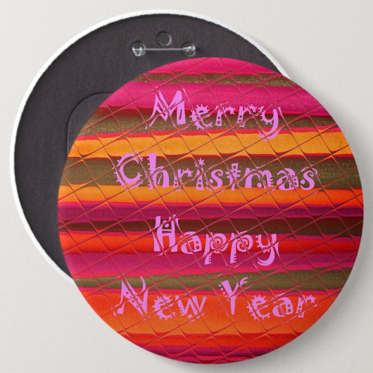 Frohe Weihnachten glücklich Neujahr Farbgestaltung Button (Vorne & Hinten)