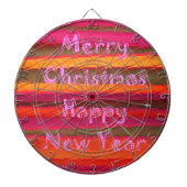 Frohe Weihnachten glücklich Neujahr Farbgestaltung Dartscheibe (vorne)