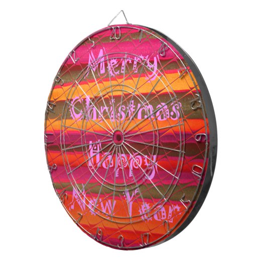 Frohe Weihnachten glücklich Neujahr Farbgestaltung Dartscheibe (Vorderseite rechts)