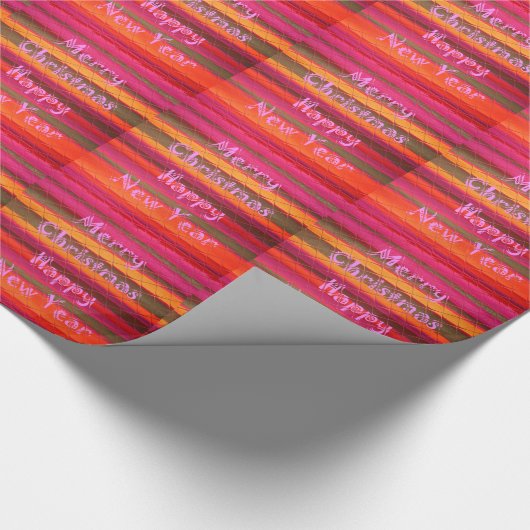 Frohe Weihnachten glücklich Neujahr Farbgestaltung Geschenkpapier (Ecke)