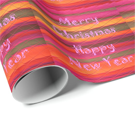 Frohe Weihnachten glücklich Neujahr Farbgestaltung Geschenkpapier (Rolleneckpunkt)