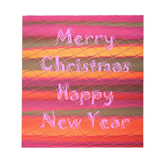 Frohe Weihnachten glücklich Neujahr Farbgestaltung Notizblock (Vorderseite)