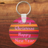 Frohe Weihnachten glücklich Neujahr Farbgestaltung Schlüsselanhänger (Vorderseite)