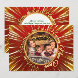 Frohe Weihnachten glücklich Neujahr Gold Circle Fo