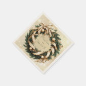 Frohe Weihnachten glücklich Neujahr Gold Green Kra Serviette (Ecke)