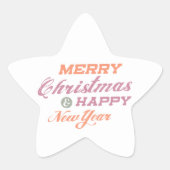 Frohe Weihnachten glücklich Neujahr Star Stickers (Vorderseite)