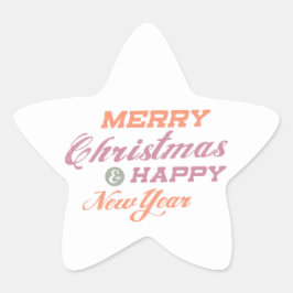 Frohe Weihnachten glücklich Neujahr Star Stickers