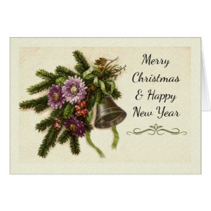 Frohe Weihnachten glücklich Neujahr Vintagen Grünt