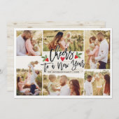 Frohe Weihnachten glücklich Neujahr Wood Foto Coll (Vorne/Hinten)