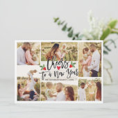 Frohe Weihnachten glücklich Neujahr Wood Foto Coll (Stehend Vorderseite)