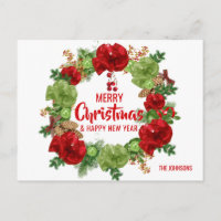 Frohe Weihnachten glücklich Neujahr Wreath White