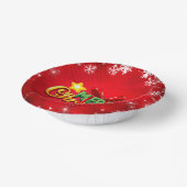 Frohe Weihnachten glücklich Xmas Red Green Holiday Pappteller (Gewinkelt)