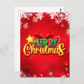 Frohe Weihnachten glücklich Xmas Red Green Holiday Postkarte (Vorne/Hinten)