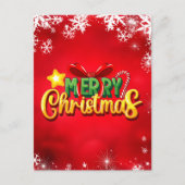 Frohe Weihnachten glücklich Xmas Red Green Holiday Postkarte (Vorderseite)