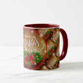 Frohe Weihnachten glücklich Zeit Geschenk Tasse (VorderseiteRechts)