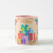 Frohe Weihnachten glücklich Zeit Geschenk Tasse (Zentrum)