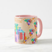 Frohe Weihnachten glücklich Zeit Geschenk Tasse (VorderseiteRechts)