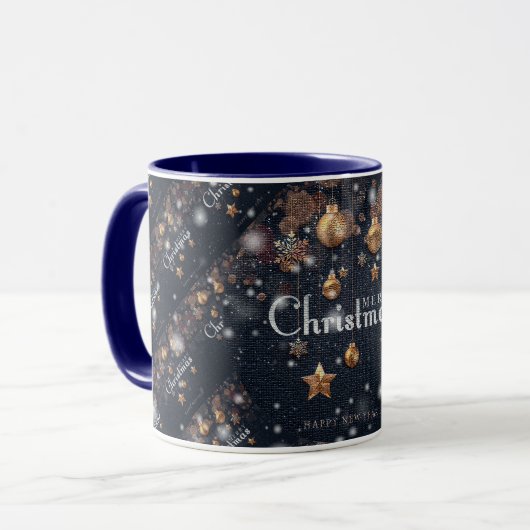 Frohe Weihnachten glücklich Zeit Geschenk Tasse (Vorderseite Links)