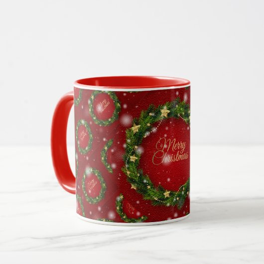 Frohe Weihnachten glücklich Zeit Geschenk Tasse (Vorderseite Links)