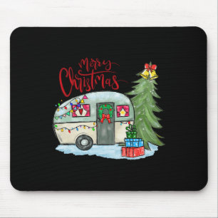 Frohe Weihnachten glückliche Camper Fun Camping Li Mousepad