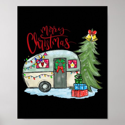 Frohe Weihnachten glückliche Camper Fun Camping Li Poster (Vorne)