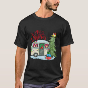 Frohe Weihnachten glückliche Camper Fun Camping Li T-Shirt