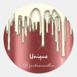 Frohe Weihnachten glückliche Feiertage aus Gold bu Runder Aufkleber