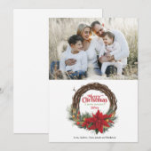 Frohe Weihnachten & glückliche Feiertage Fotokarte (Vorne/Hinten)