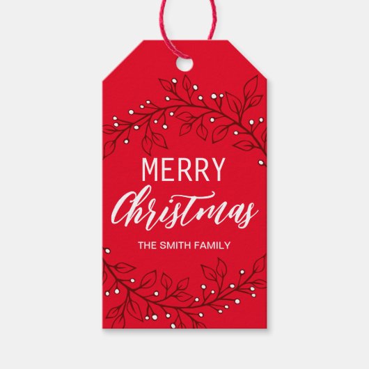 Frohe Weihnachten/glückliche Feiertage - Geschenk  Geschenkanhänger (Vorderseite)